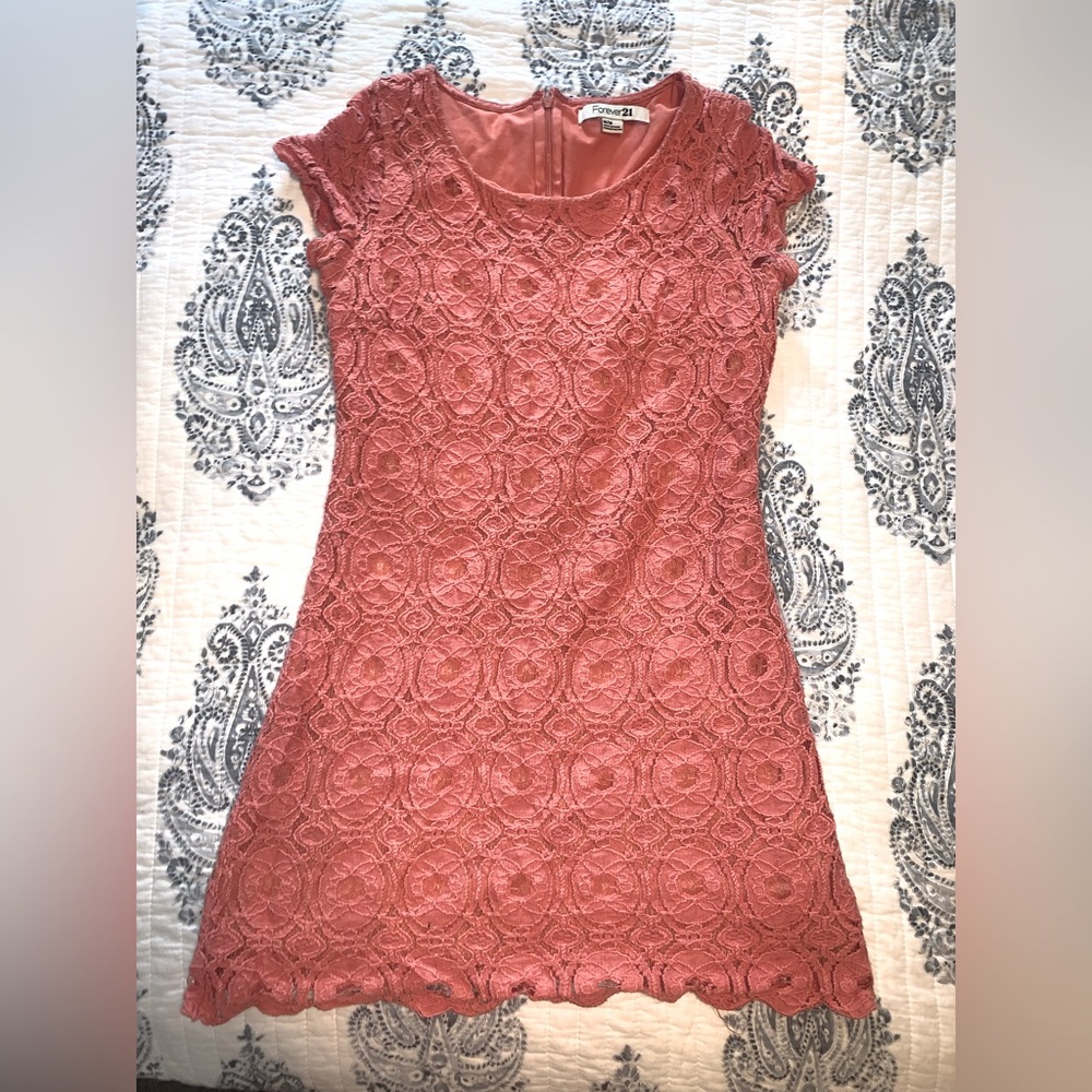 Anthro Influened Forever 21 Dress in Coral